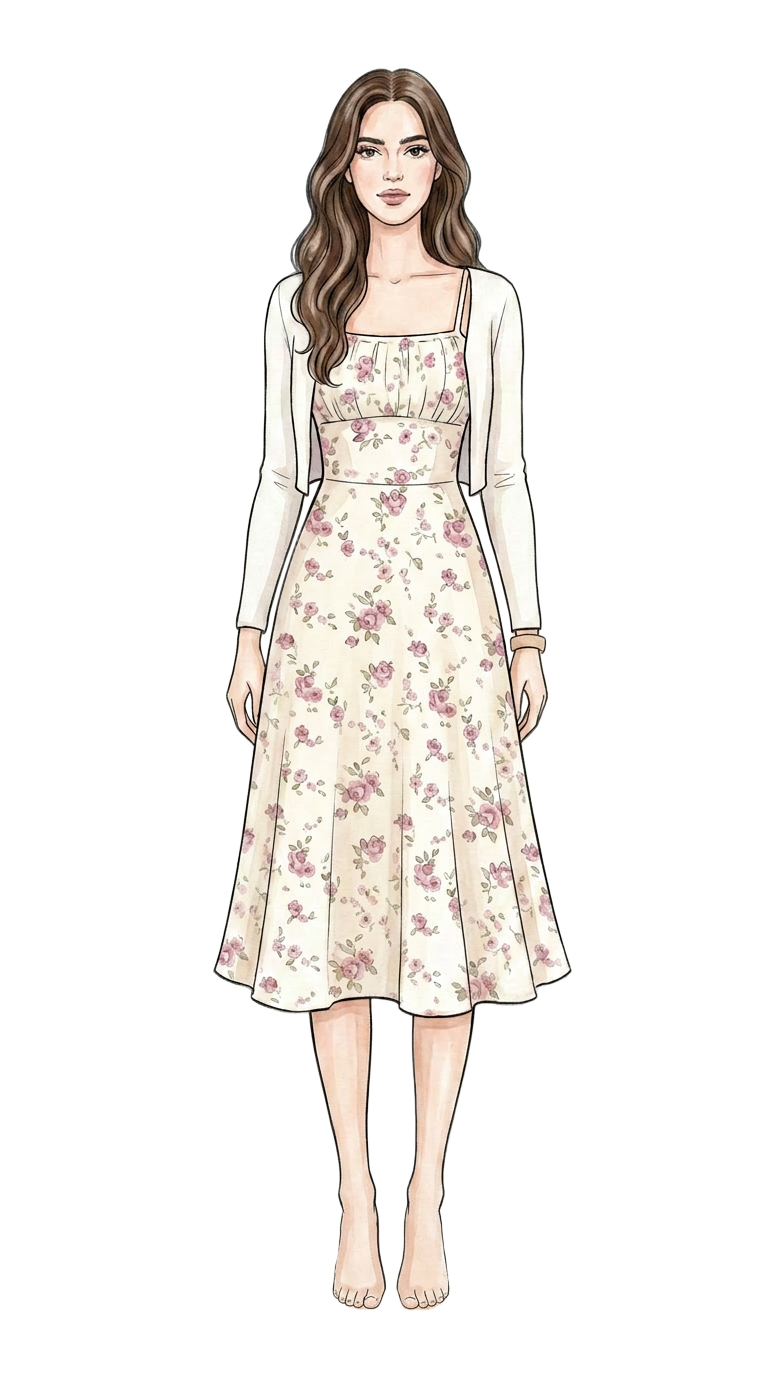 Rose Sundress & Cardigan