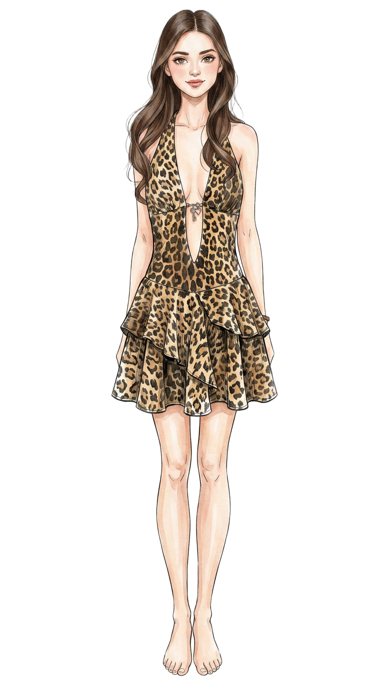 Leopard Halter Mini Dress
