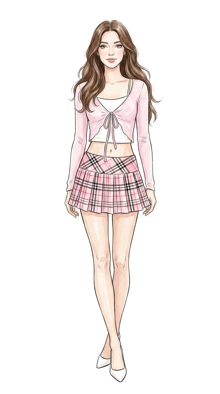 Pink Plaid Mini Set